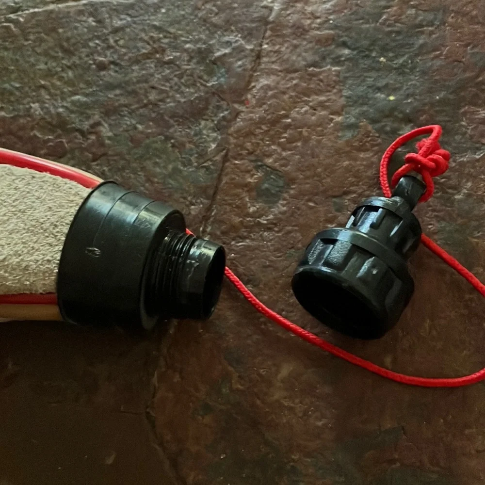 Red‎ and Tan Water Flask with Rope